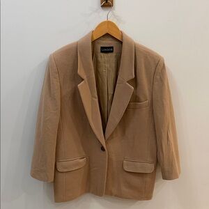 Lindor Tan Wool Cashmere Blazer – Size 16